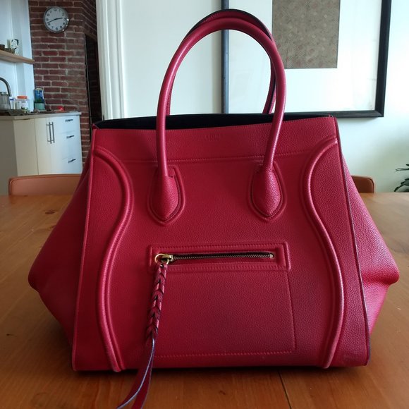 Celine Phantom M in Magenta Bullhide Calfskin - Picture 1 of 10